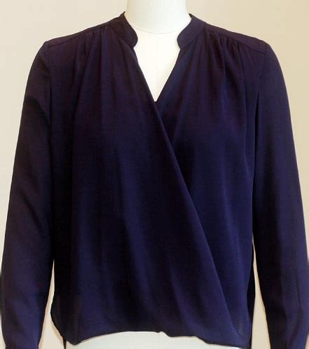 New Kay Celine Navy Blue Gisela Crossover Top Blouse Sz 